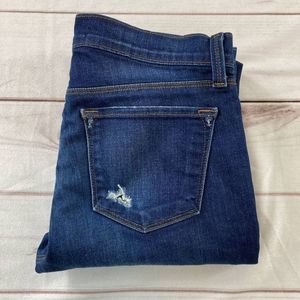 J Brand Womens Navy Mid Rise Straight Leg Distressed Denim Jeans Size 27